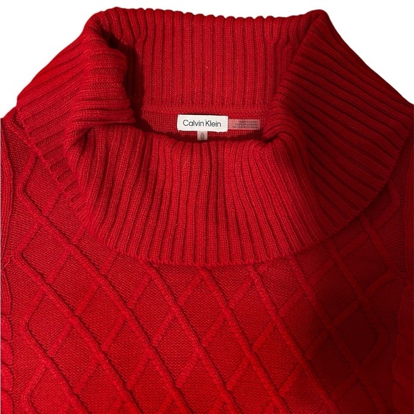 Calvin Klein Red knit cowl neck sweater sweater dress - Picture 5 of 10